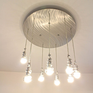 Lustre contemporain SPIRALKY – luminaire haut de gamme en acier brossé (SI0702)