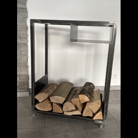 Modern log rack with wheels (NO/3)