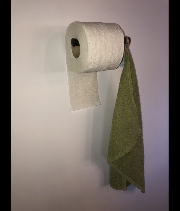 Kovaný držiak na toaletný papier a uterák - hranatý (DTP-02)