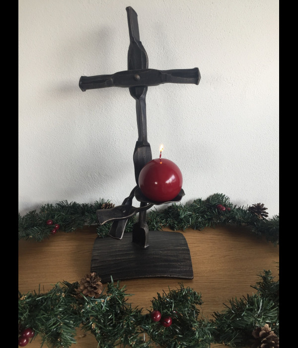 A candle holder - The Cross