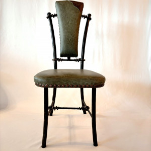 Luxusná kovaná stolička s kožou - kovaný nábytok (NBK-57)