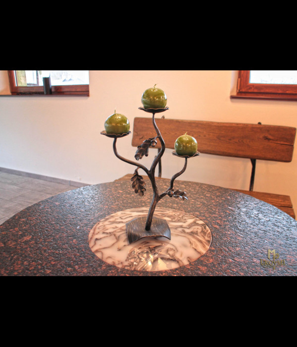 Forged candle holder - Oak Branch