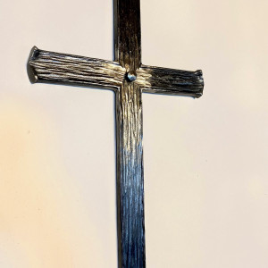 A wrought iron cross