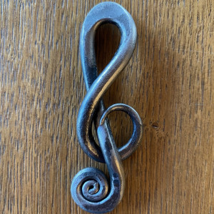 Hand forged treble clef (H-1)