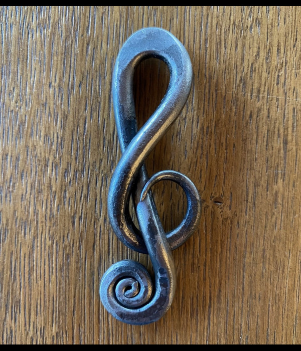 Hand forged treble clef (H-1)