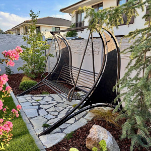 Banquette de jardin en fer forgé