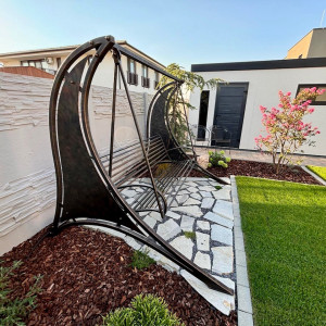 Banquette de jardin en fer forgé