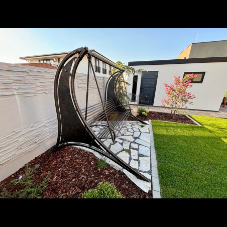 Banquette de jardin en fer forgé