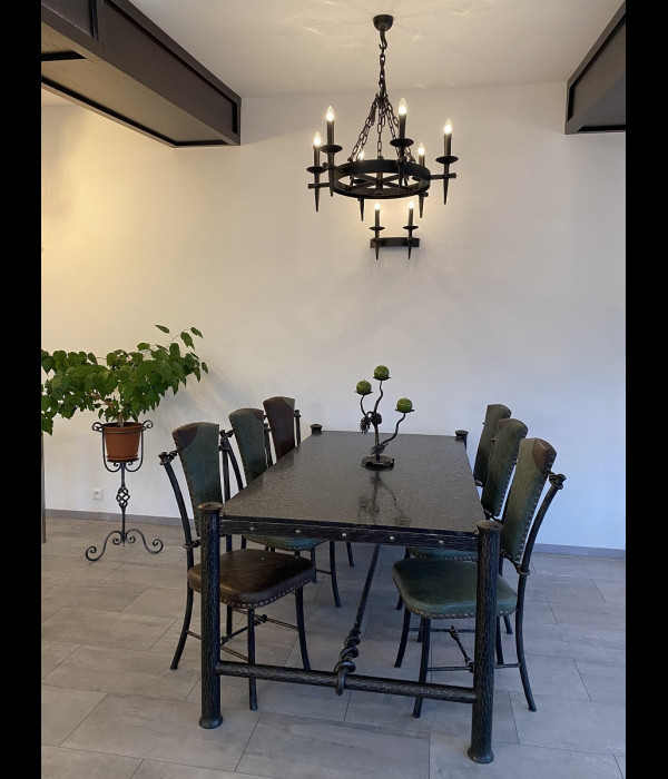 Luxury dining table - wrought iron furniture (NBK-56)