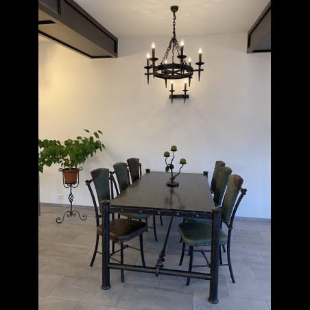 Luxury dining table - wrought iron furniture (NBK-56)