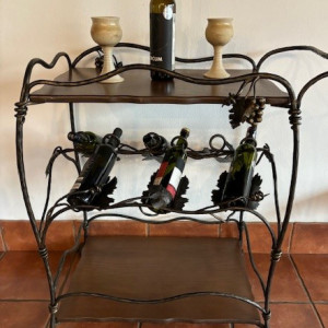 A wrought iron trolley