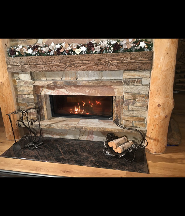 A firewood rack  - An oak leaf