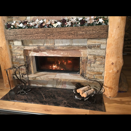 A firewood rack  - An oak leaf