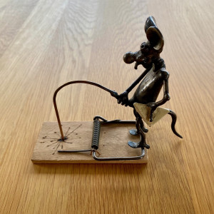 A forged mouse in a trap - humorous gift (KM-1)