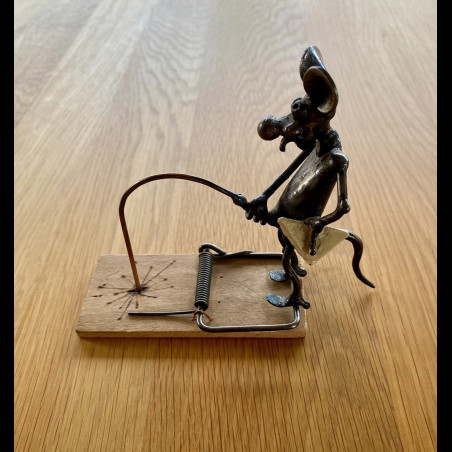 A forged mouse in a trap - humorous gift