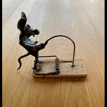 A forged mouse in a trap - humorous gift