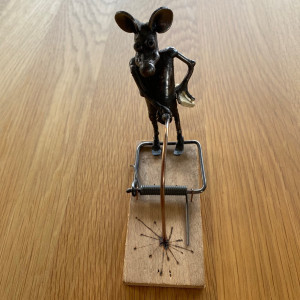 A forged mouse in a trap - humorous gift