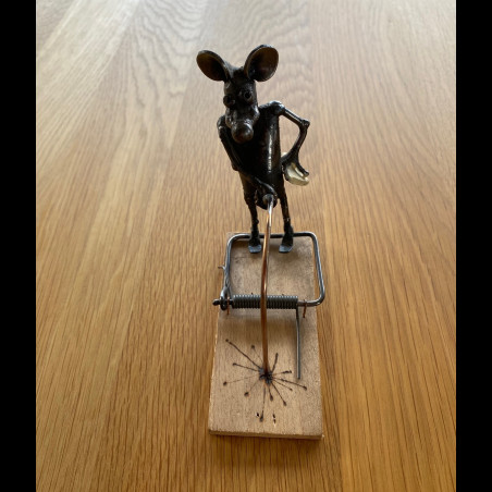 A forged mouse in a trap - humorous gift