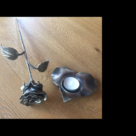 Forged Table Candle Holder Heart