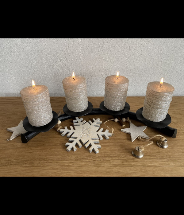 Advent forged candle holder