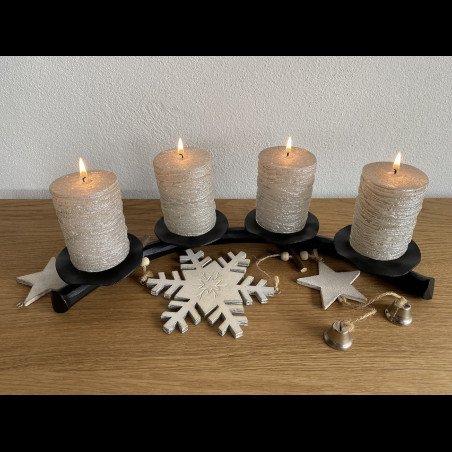 Advent forged candle holder