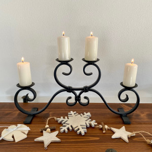 Advent forged candle holder – small black