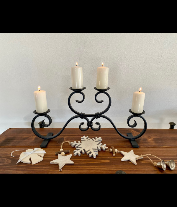 Advent forged candle holder – small black