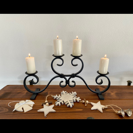 Advent forged candle holder – small black