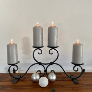 Advent forged candle holder – big black