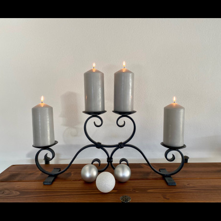 Advent forged candle holder – big black