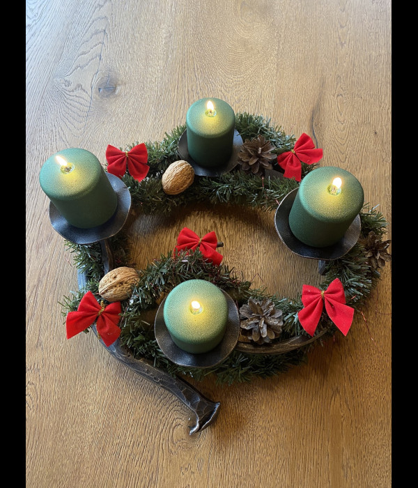 Advent forged candle holder – small