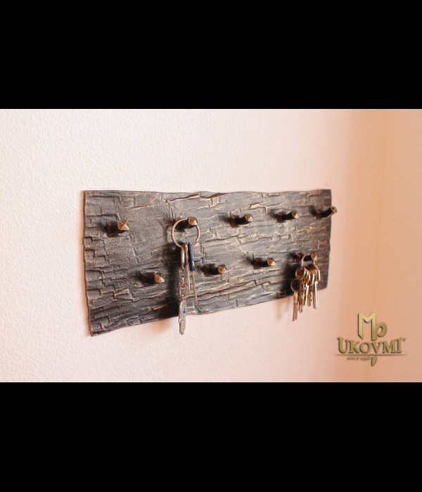 A wrought iron key holder