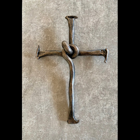 A wrought iron cross