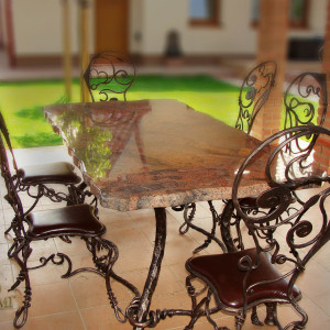 A wrought iron table - luxury garden furniture (NBK-107)