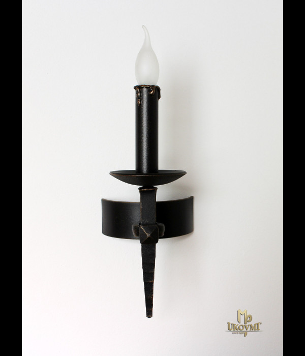 Historické nástenné svietidlo ANTIK - kovaná lampa 1 - sviečková (SI0801)