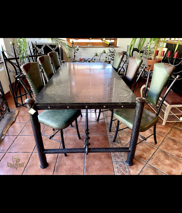Luxusná jedálenská súprava - kovaný stôl a stoličky (NBK-54)