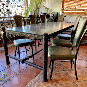 Luxusný jedálenský stôl - kovaný nábytok (NBK-56)